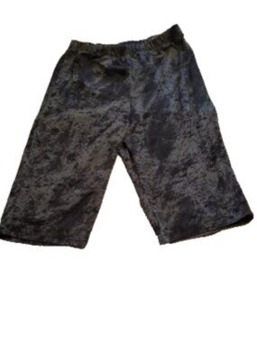 Womens Size XS Black High Waist Biker Geometric Print Stretch Long Shorts